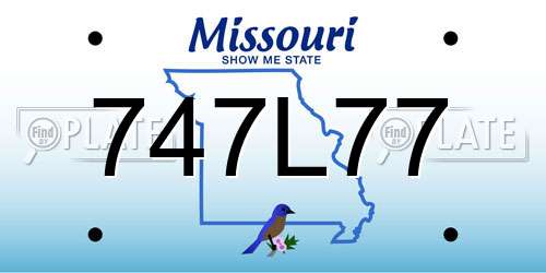 747L77 Missouri License Plate