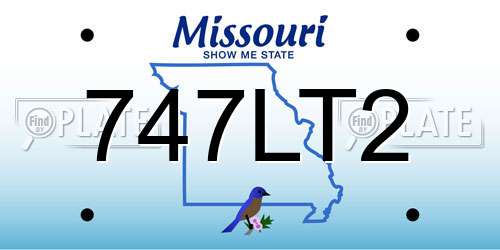 747LT2 Missouri License Plate
