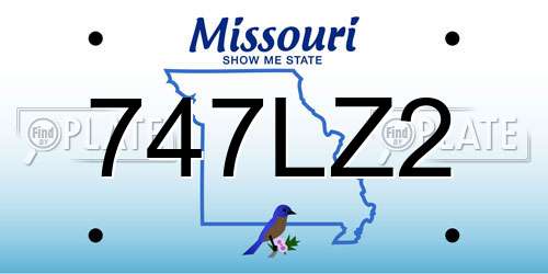 747LZ2 Missouri License Plate