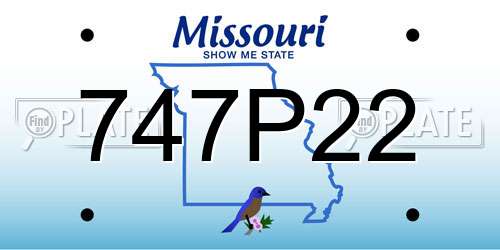 747P22 Missouri License Plate
