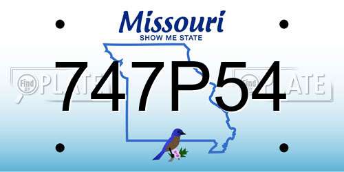 747P54 Missouri License Plate
