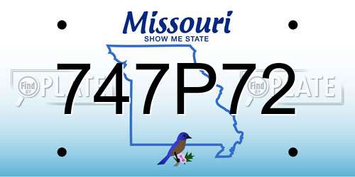 747P72 Missouri License Plate