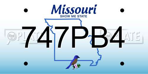 747PB4 Missouri License Plate