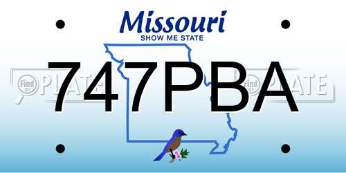 747PBA Missouri License Plate