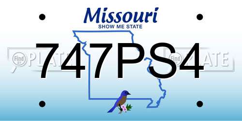 747PS4 Missouri License Plate