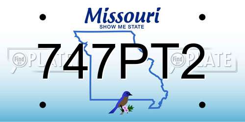 747PT2 Missouri License Plate