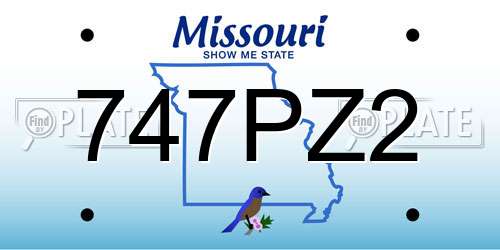 747PZ2 Missouri License Plate