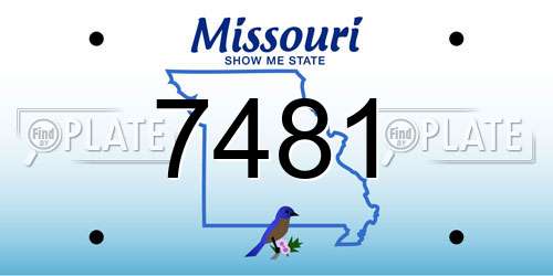 7481 Missouri License Plate