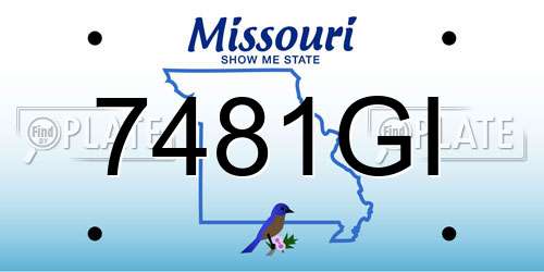 7481GI Missouri License Plate