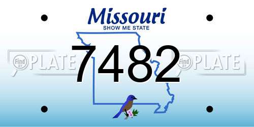 7482 Missouri License Plate