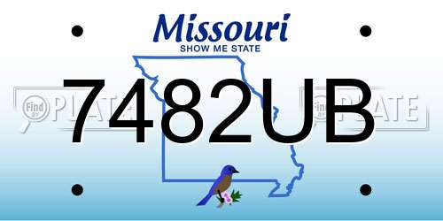 7482UB Missouri License Plate