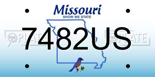 7482US Missouri License Plate