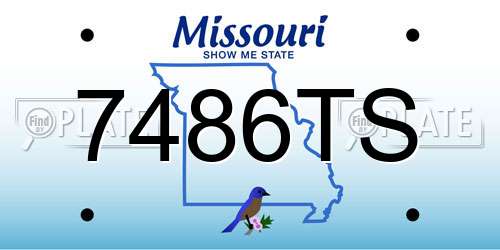 7486TS Missouri License Plate