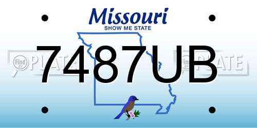 7487UB Missouri License Plate