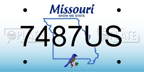 7487US Missouri License Plate