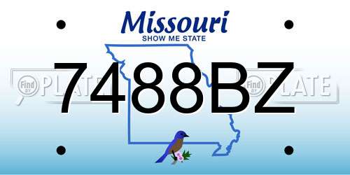 7488BZ Missouri License Plate