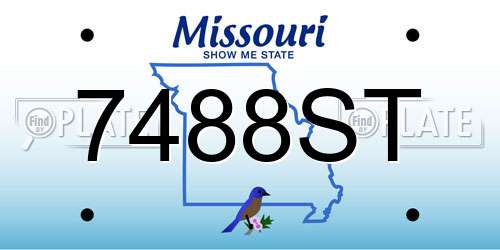 7488ST Missouri License Plate