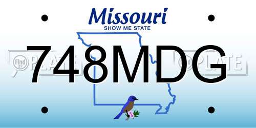 748MDG Missouri License Plate