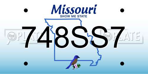 748SS7 Missouri License Plate