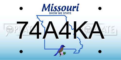 74A4KA Missouri License Plate