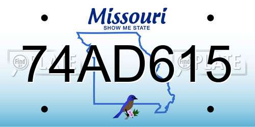 74AD615 Missouri License Plate