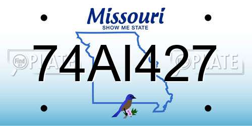 74AI427 Missouri License Plate