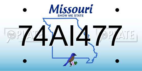74AI477 Missouri License Plate