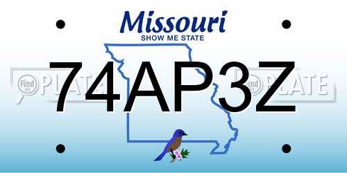 74AP3Z Missouri License Plate