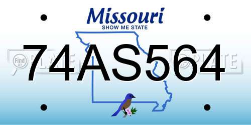 74AS564 Missouri License Plate