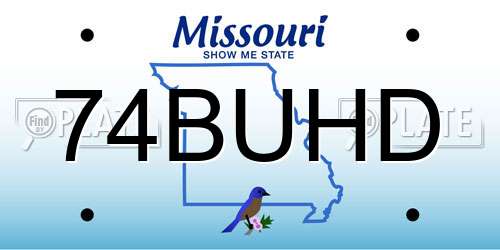 74BUHD Missouri License Plate