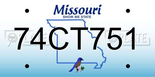 74CT751 Missouri License Plate