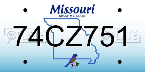 74CZ751 Missouri License Plate