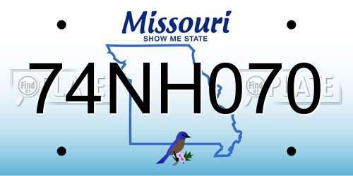 74NH070 Missouri License Plate