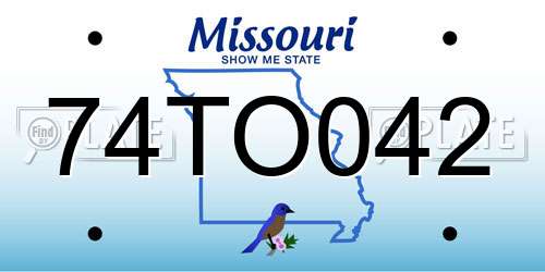 74TO042 Missouri License Plate