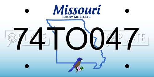 74TO047 Missouri License Plate