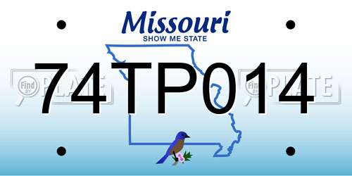 74TP014 Missouri License Plate