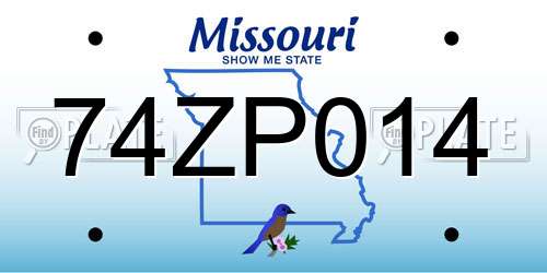 74ZP014 Missouri License Plate