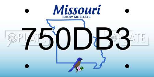 750DB3 Missouri License Plate