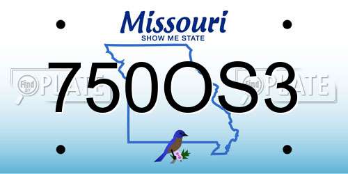 750OS3 Missouri License Plate