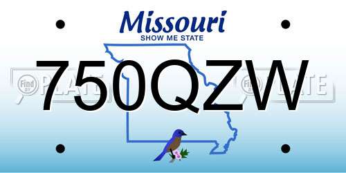 750QZW Missouri License Plate