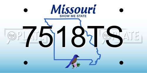 7518TS Missouri License Plate