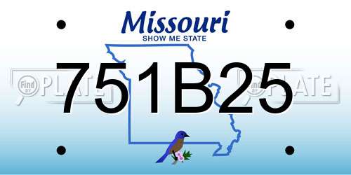 751B25 Missouri License Plate