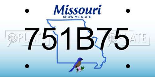 751B75 Missouri License Plate