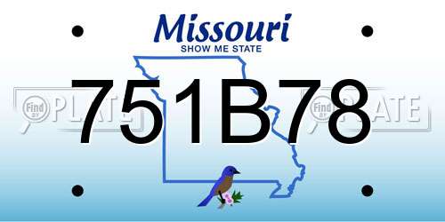 751B78 Missouri License Plate