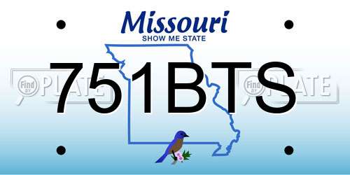 751BTS Missouri License Plate