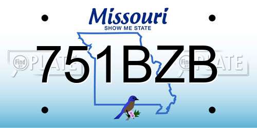 751BZB Missouri License Plate