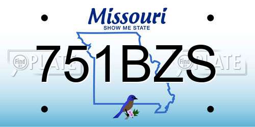 751BZS Missouri License Plate