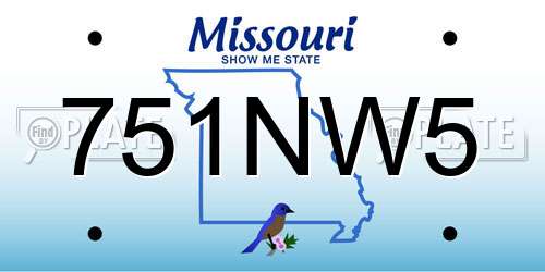 751NW5 Missouri License Plate
