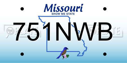 751NWB Missouri License Plate