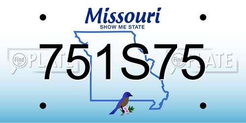 751S75 Missouri License Plate